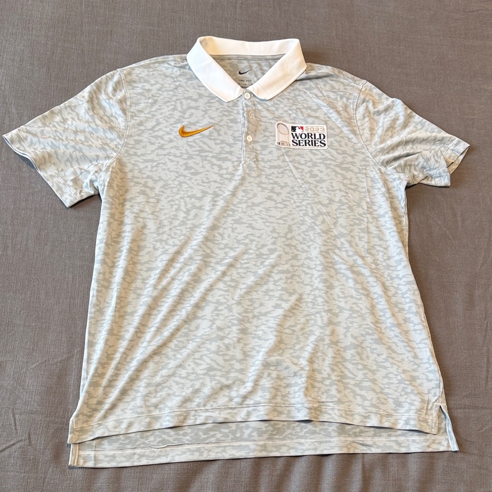 Nike Gray Polo Shirt with World Series Logo